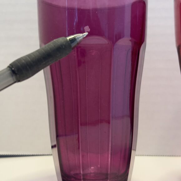 Circleware by Pasabahce Set of 2, 11 Oz Tumblers Glasses Gem Colors Red/Purple - Picture 3 of 11